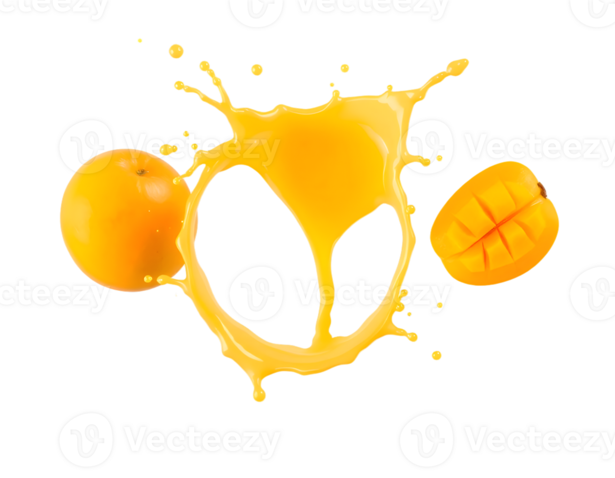Orange Juice Splash Isolated Transparent Background png