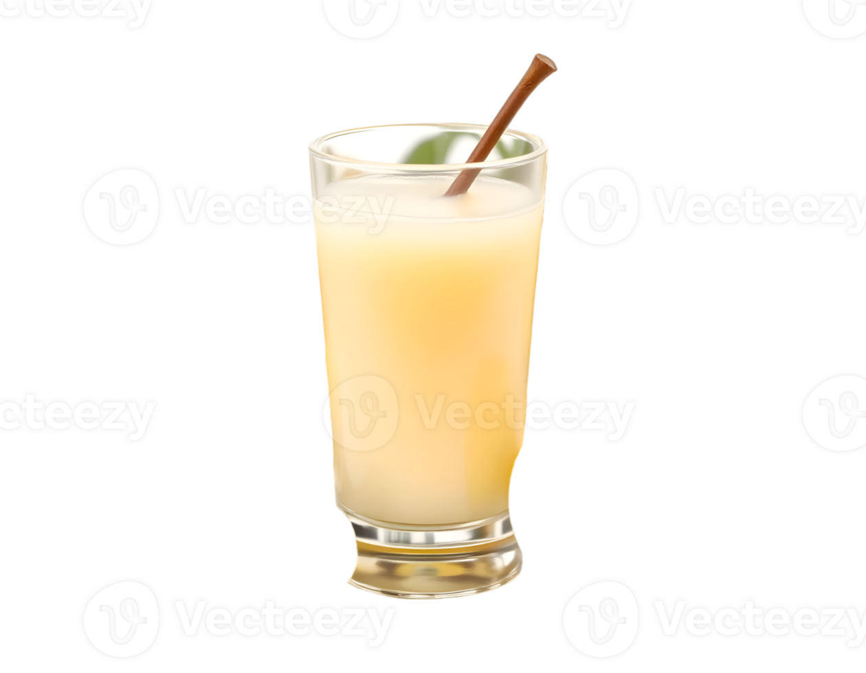 Glass of orange juice with straw isolated on transparent background png