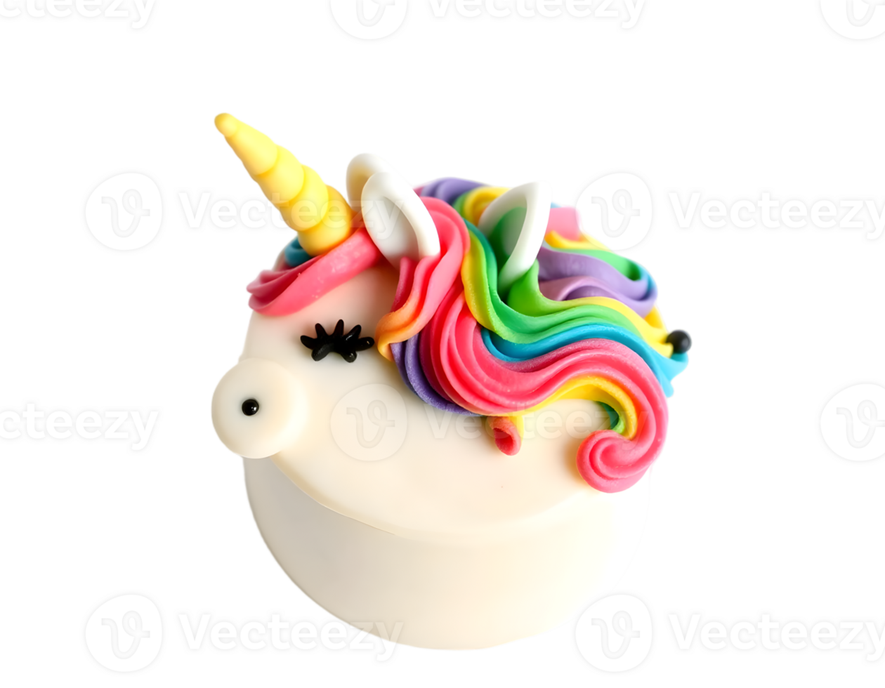Unicorn Rainbow Cupcake Isolated Transparent Background png