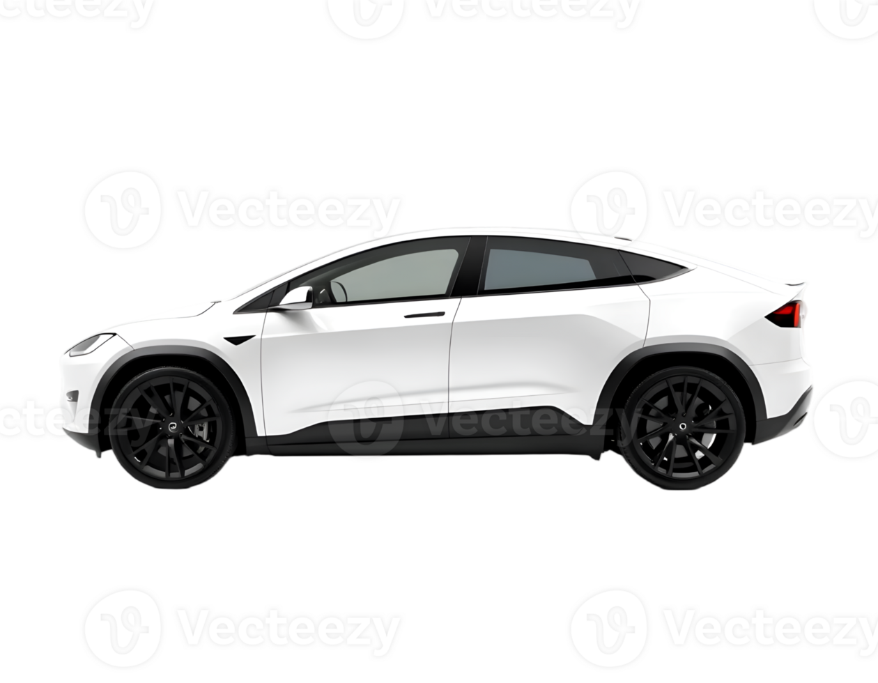 White hatchback car isolated on transparent background png