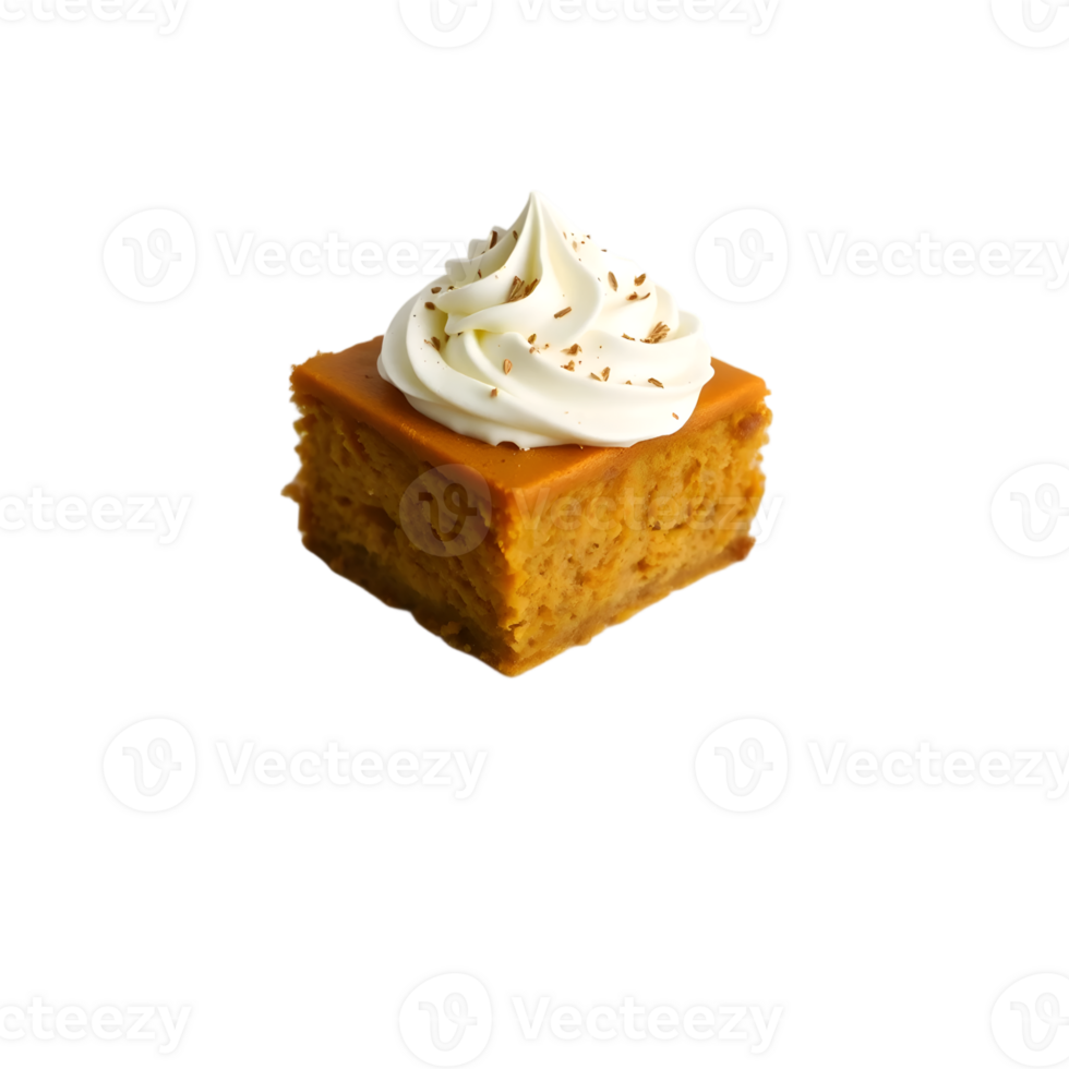 Slice of cake with whipped cream isolated on transparent background png