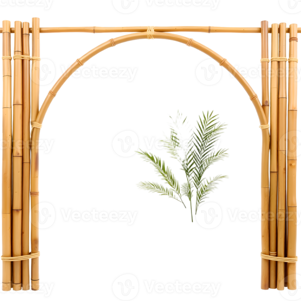Bamboo Frame Transparent Background With Gradient Mesh, Illustration png