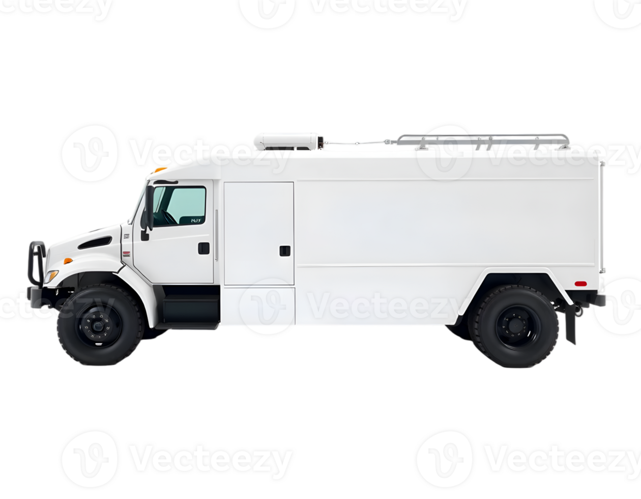 White delivery truck isolated on transparent background png