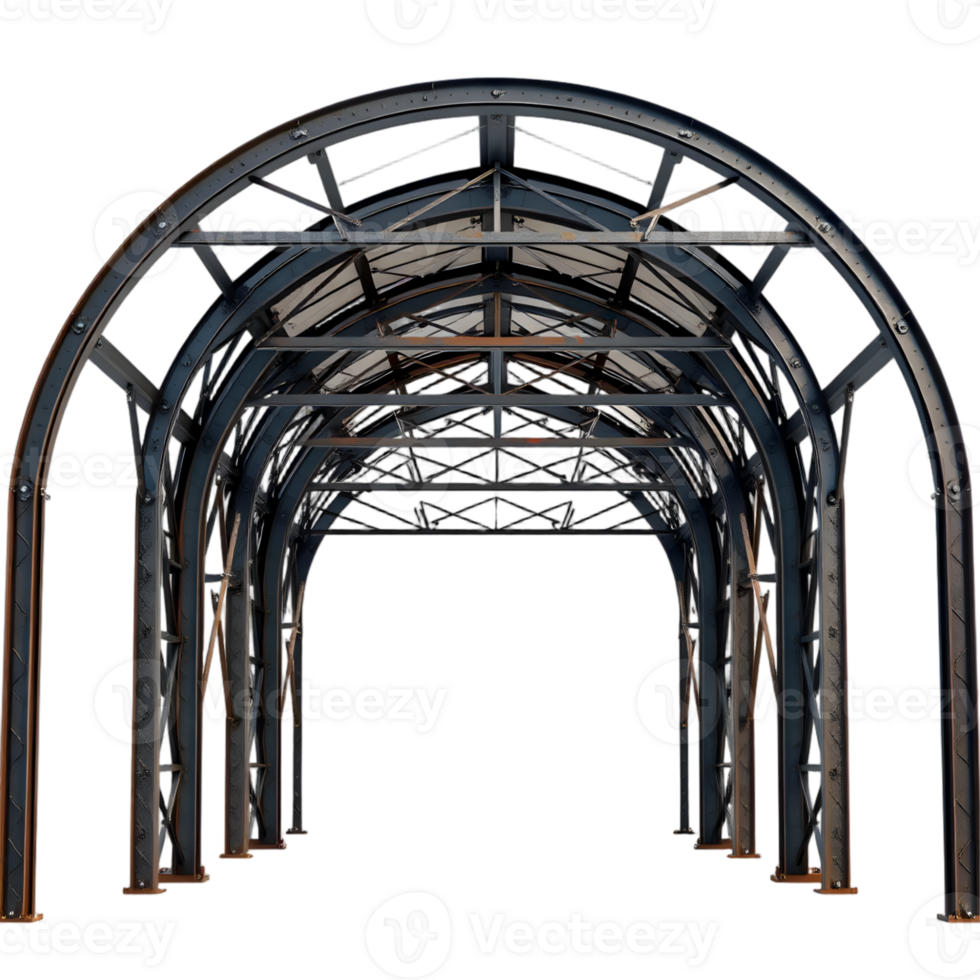 Steel structure of a pedestrian bridge png