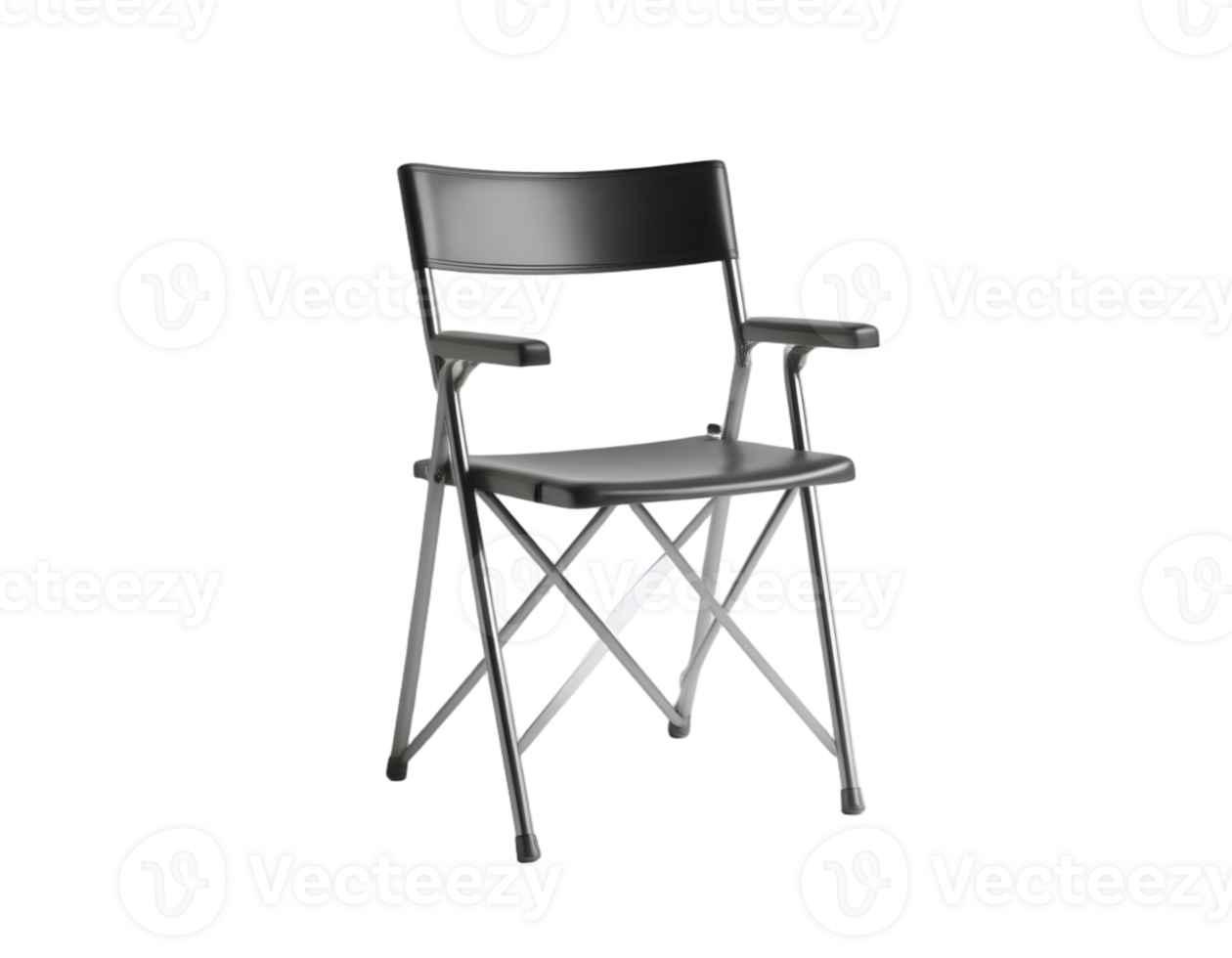 Black folding chair isolated on transparent background png