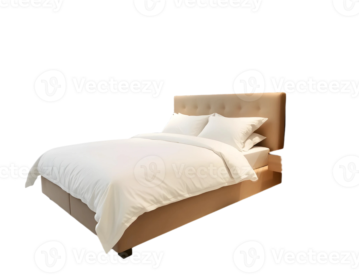 3d render of single bed isolated on transparent background with clipping path png