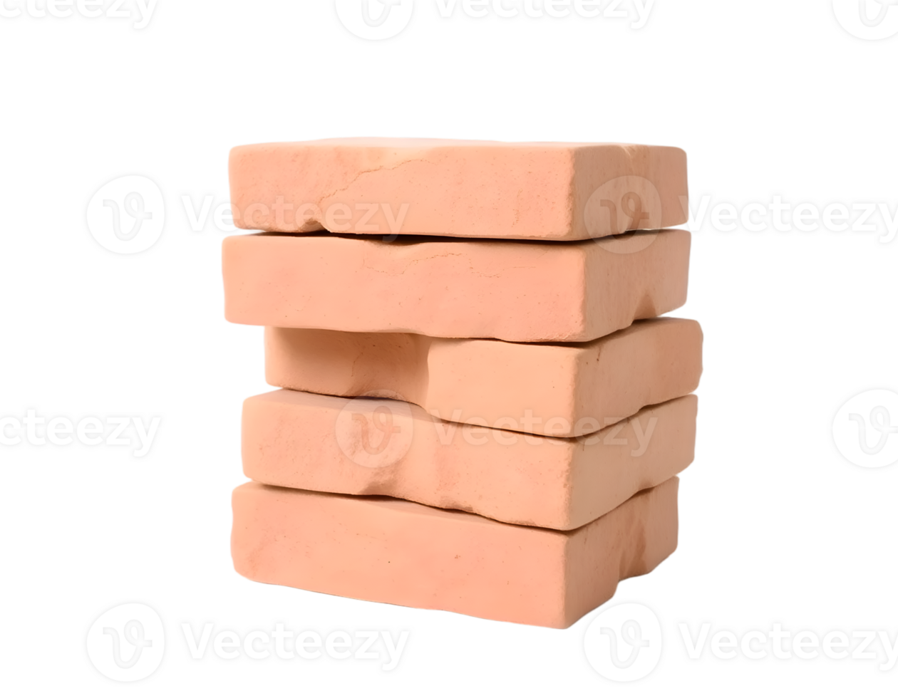 Stack of bricks isolated on a transparent background png
