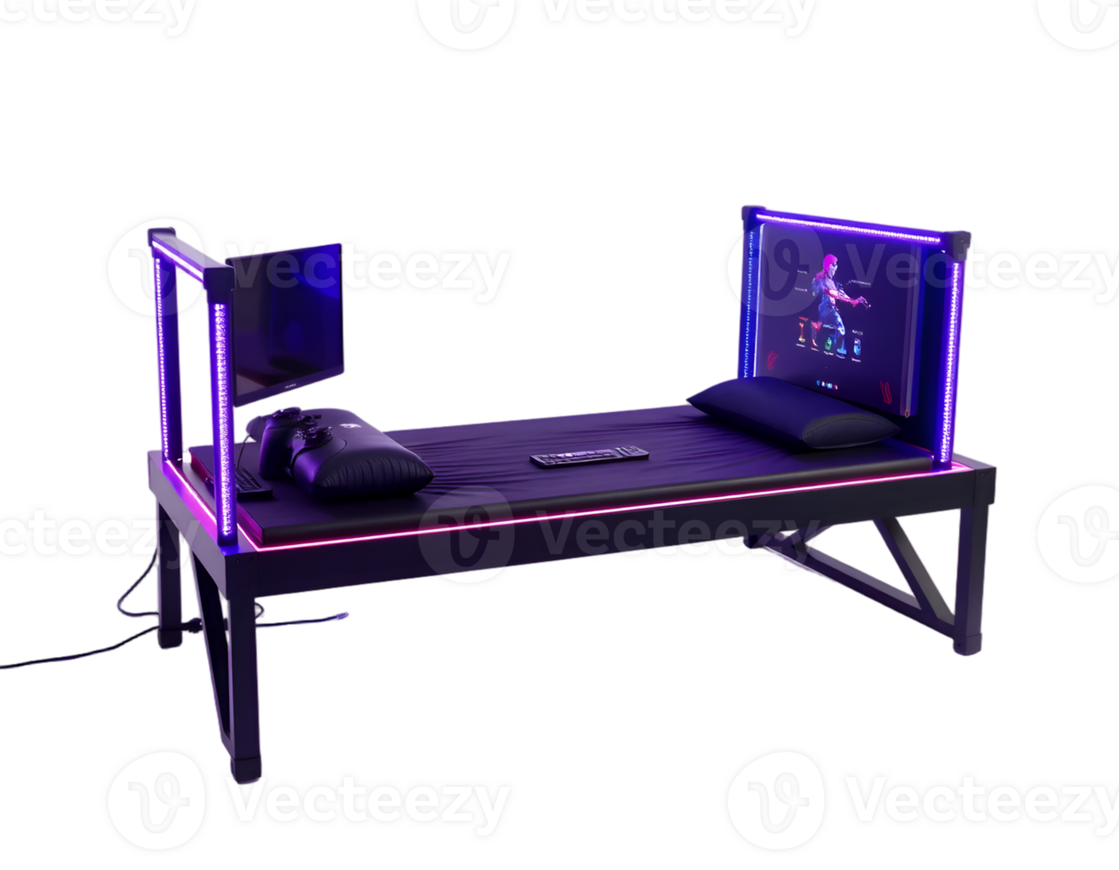 Realistic Detailed 3d Render of Computer Monitor on Table png