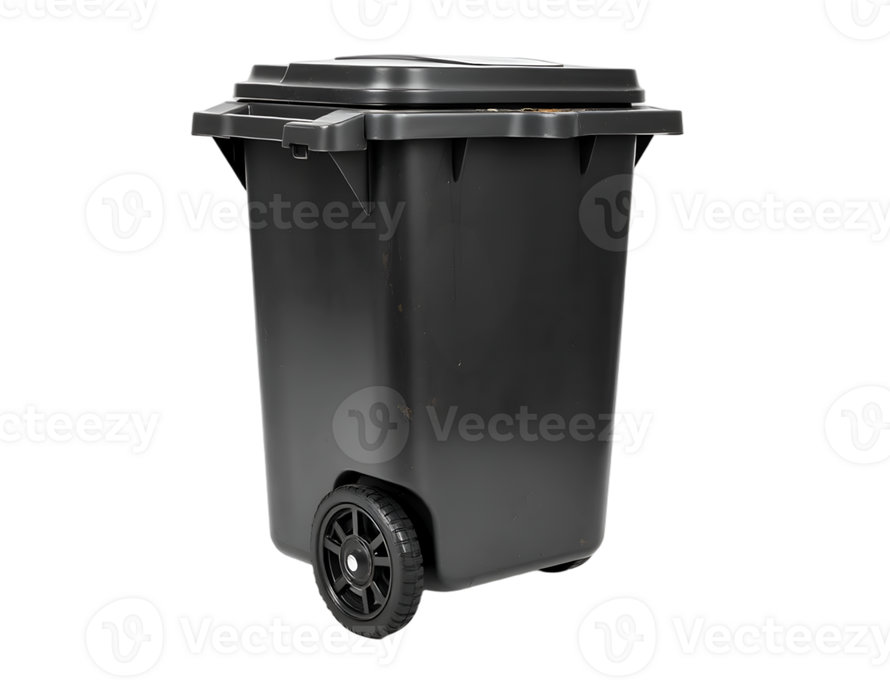 Black trash bin isolated on a transparent background png