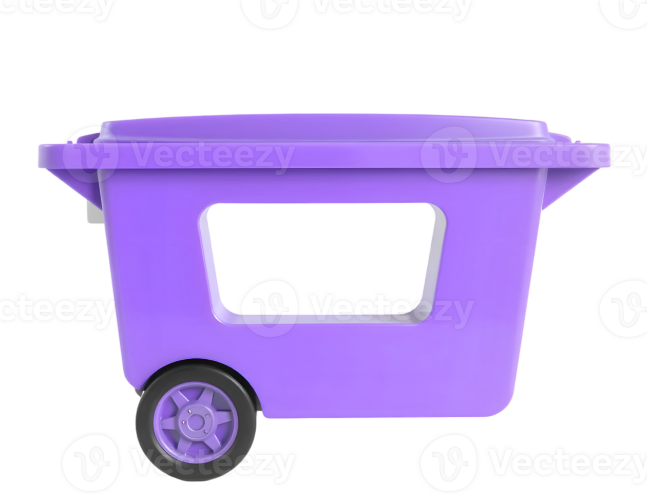 Purple Trash Bin Isolated On Transparent Background 3D Illustration png