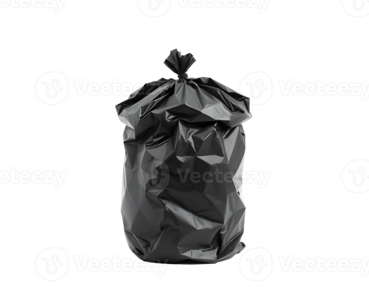 Black crumpled paper bag isolated on transparent background png