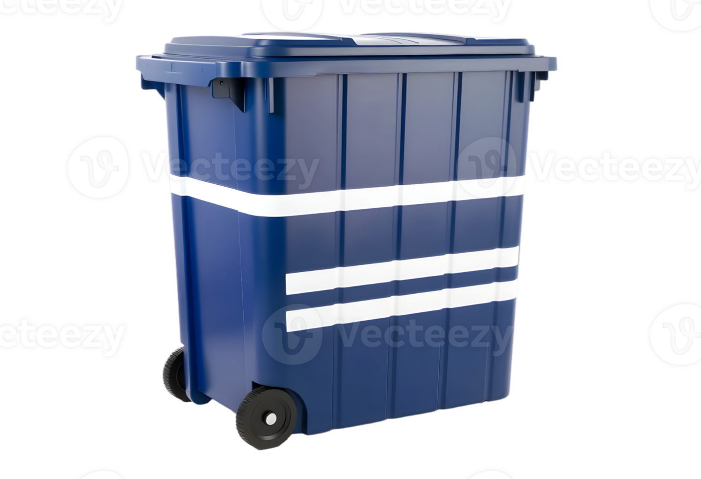 Blue recycling bin isolated on a transparent background png