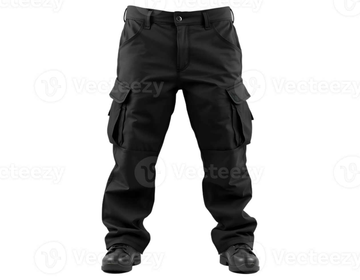 Men's black pants isolated on a transparent background png