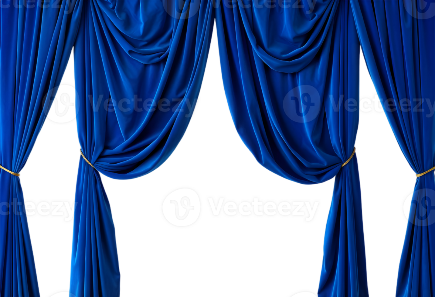 Blue Curtain Transparent Background With Gradient Mesh, Illustration png