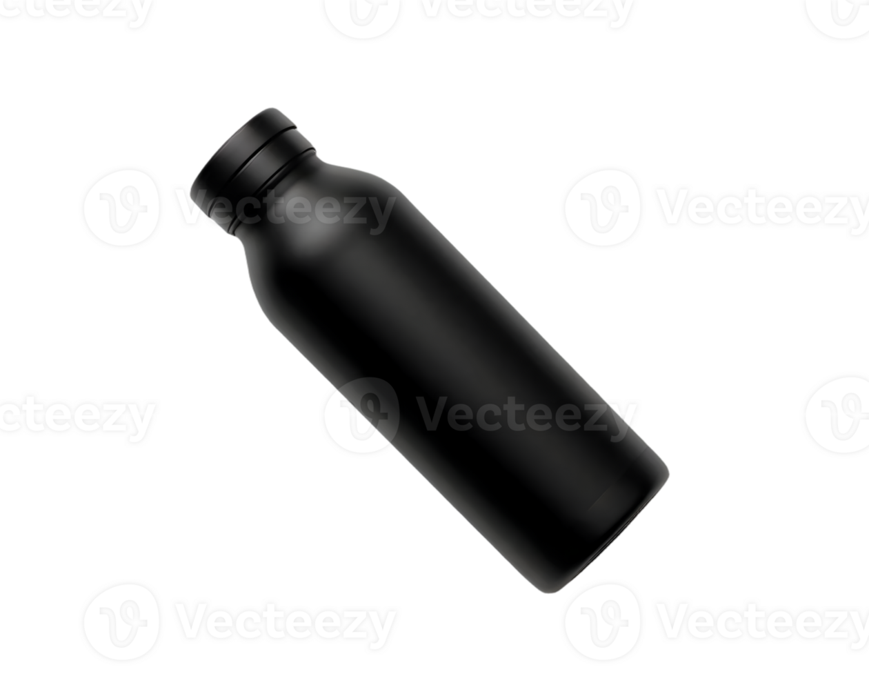 Black plastic sport bottle isolated on transparent background png