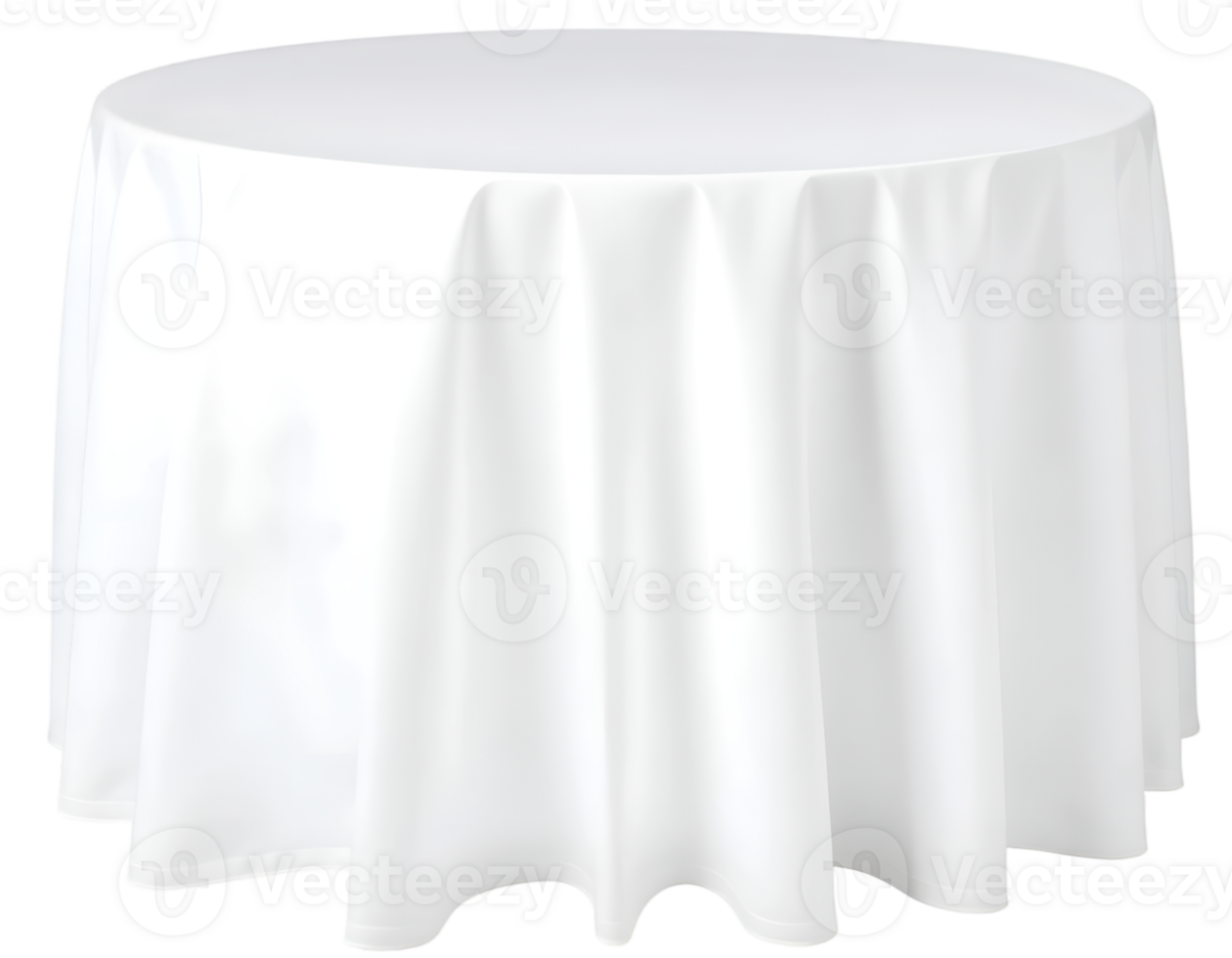 White round tablecloth on a transparent background png