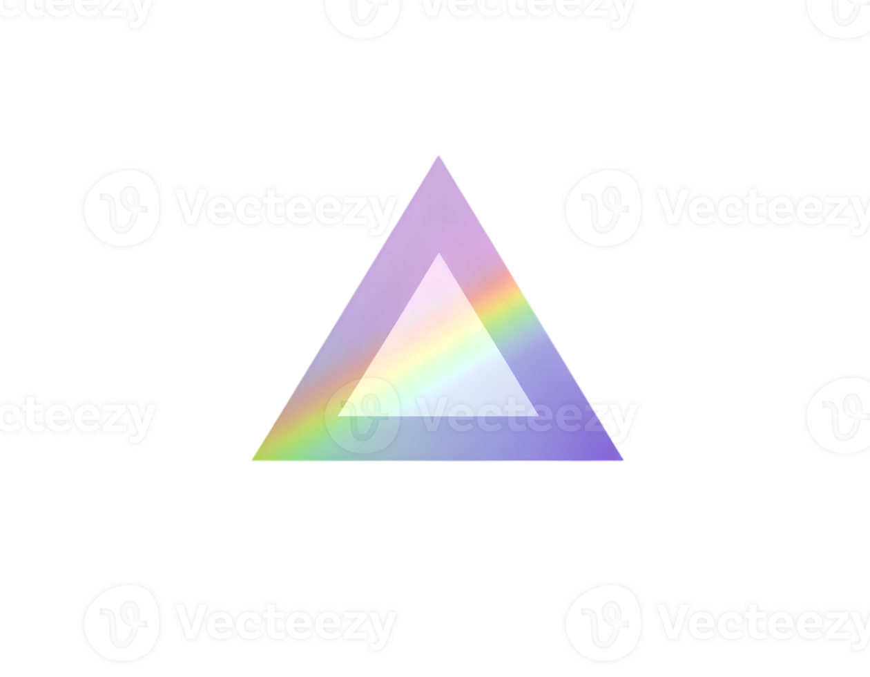 Triangle with rainbow gradient isolated on transparent background png