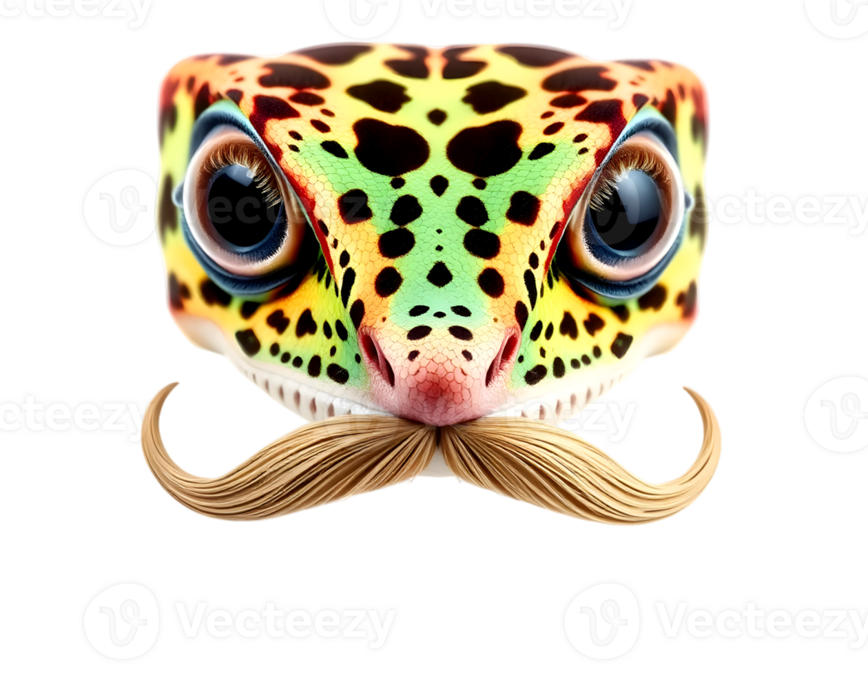 Realistic leopard head with mustache isolated on transparent background png
