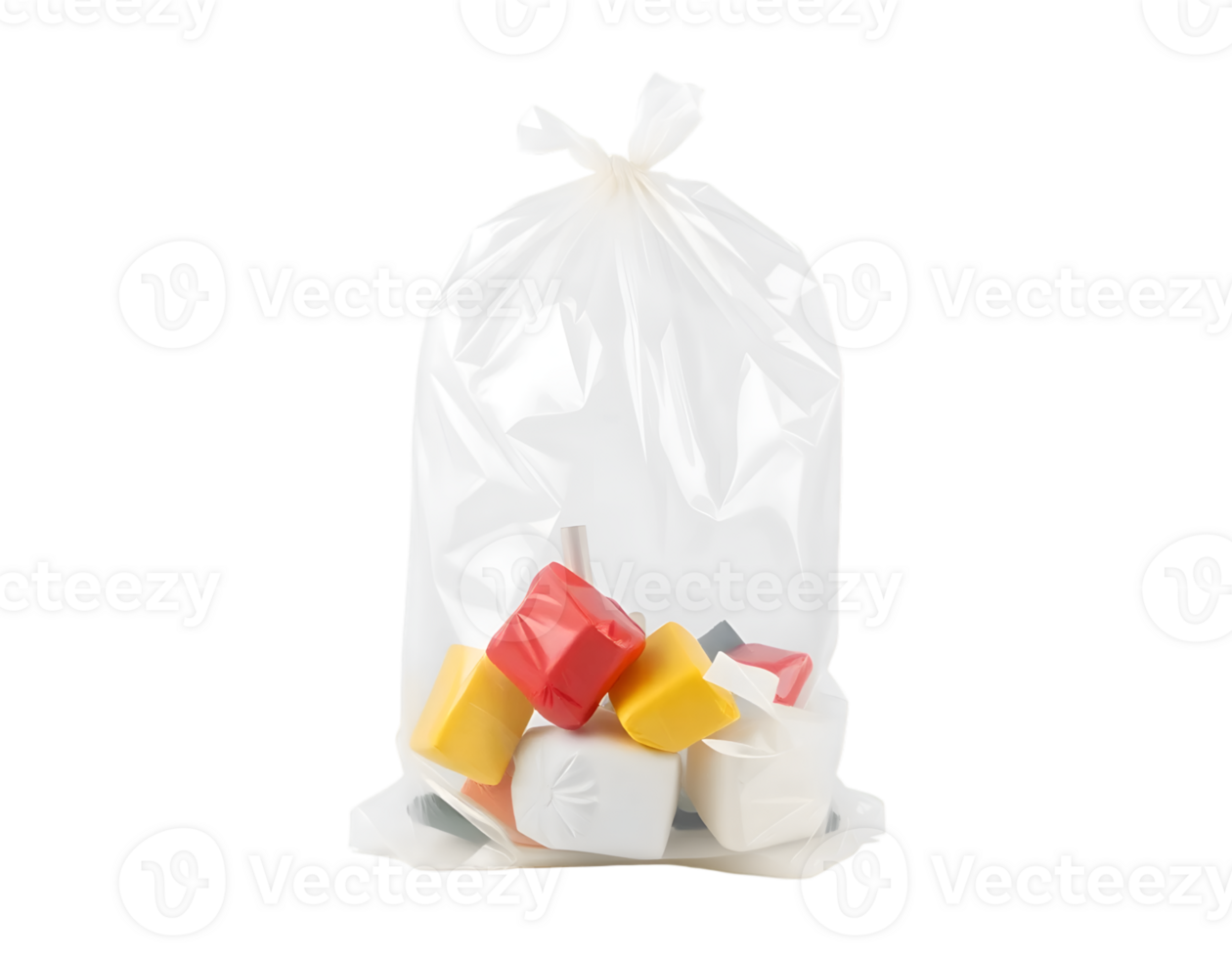 Plastic bag with garbage isolated on a transparent background png
