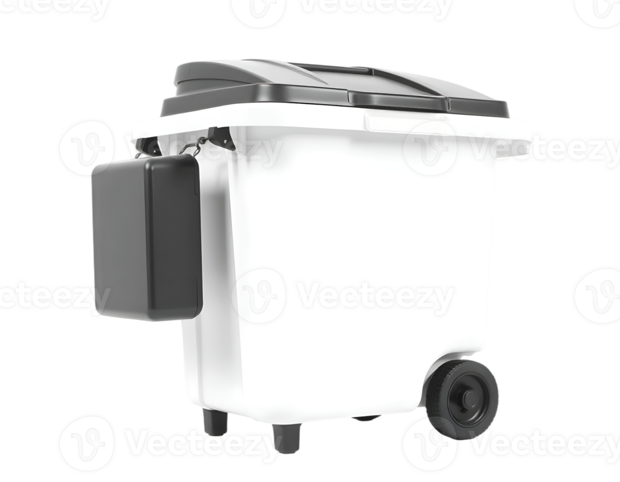 3d rendering of a trash can isolated on a white background png
