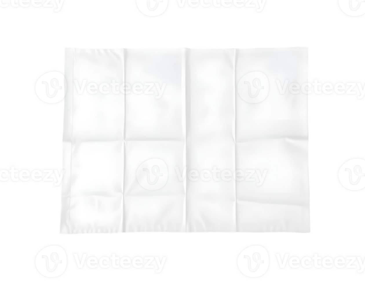 Blank white crumpled paper isolated on transparent background png