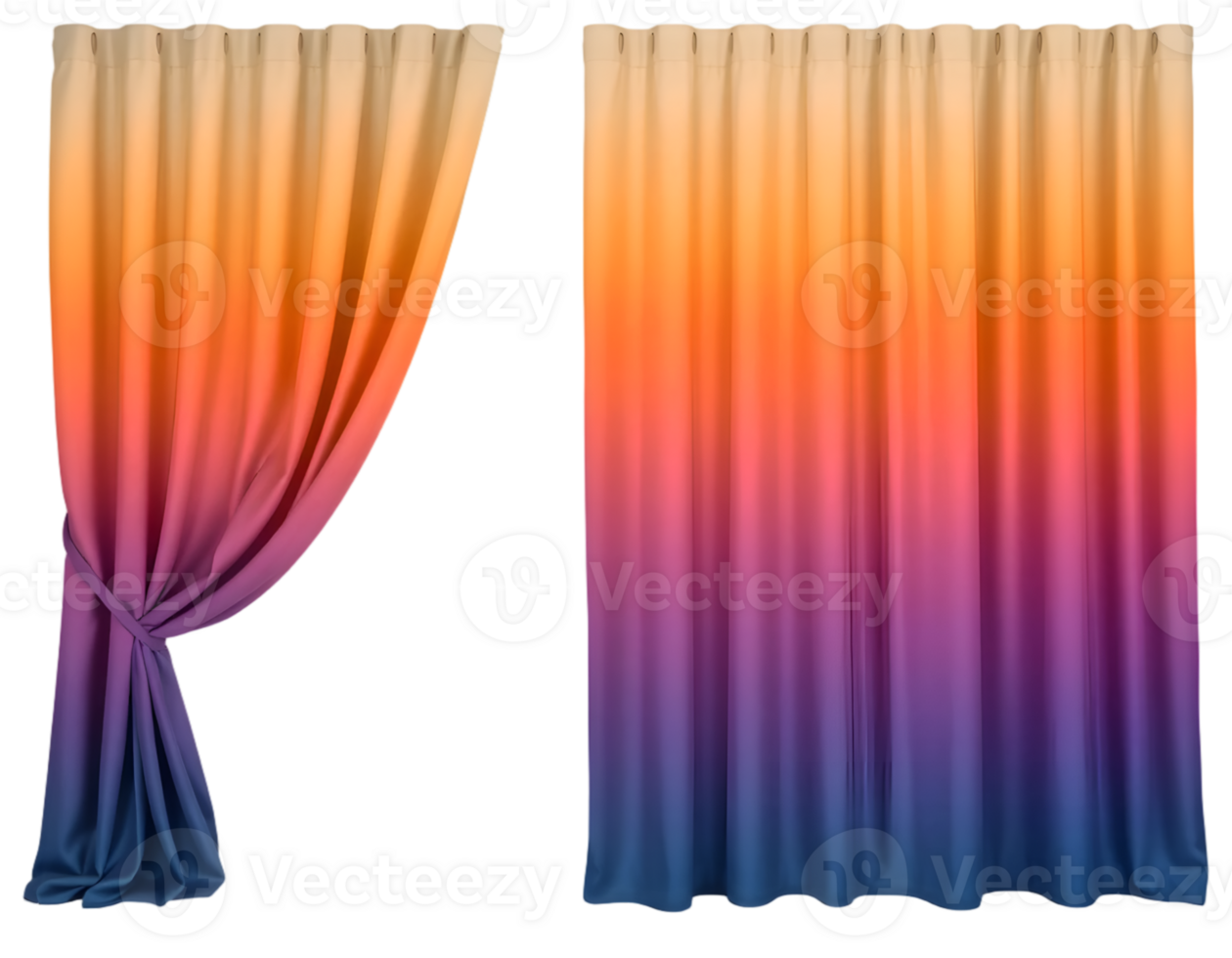 Realistic curtains isolated on transparent background png