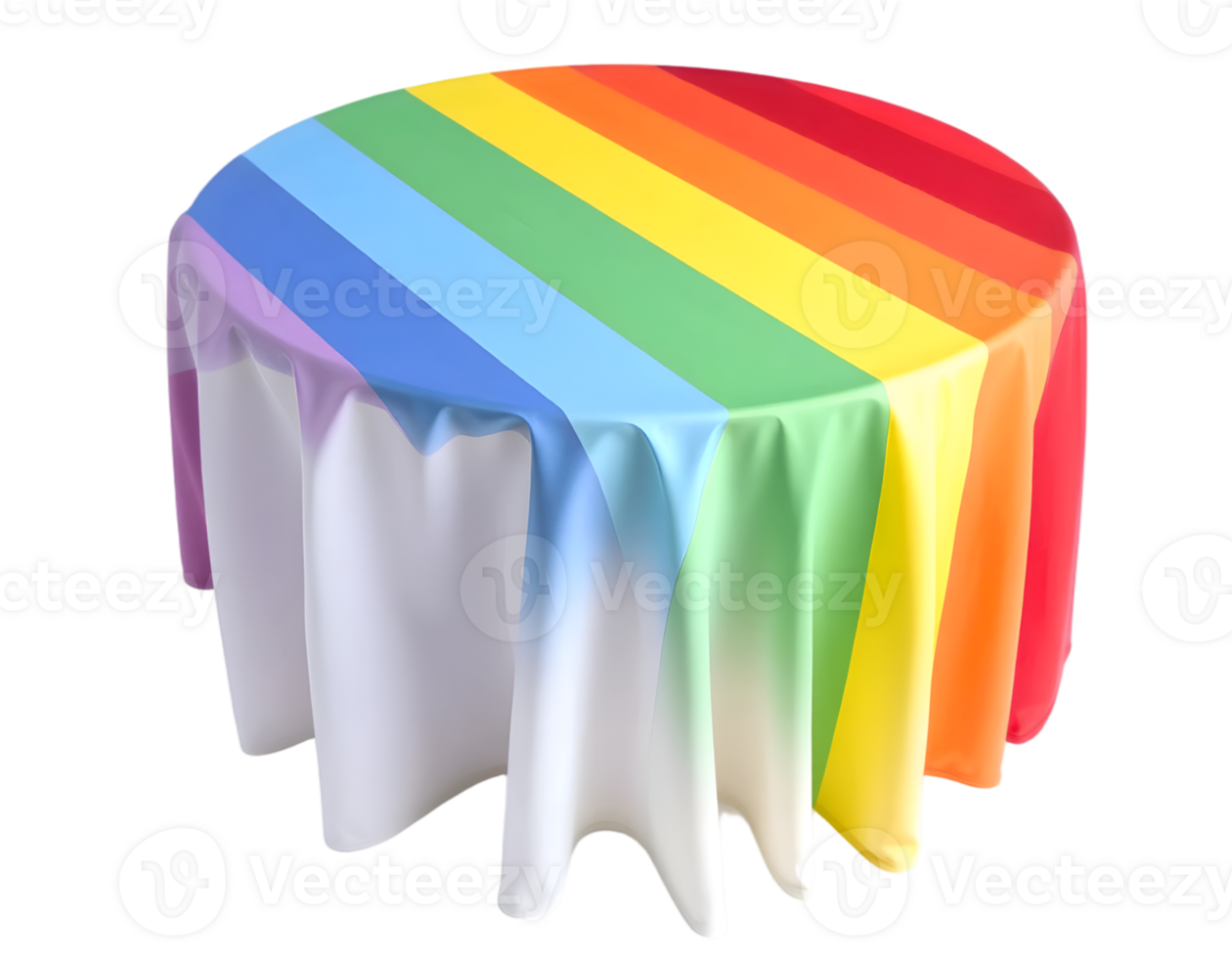 Rainbow tablecloth on a transparent background png