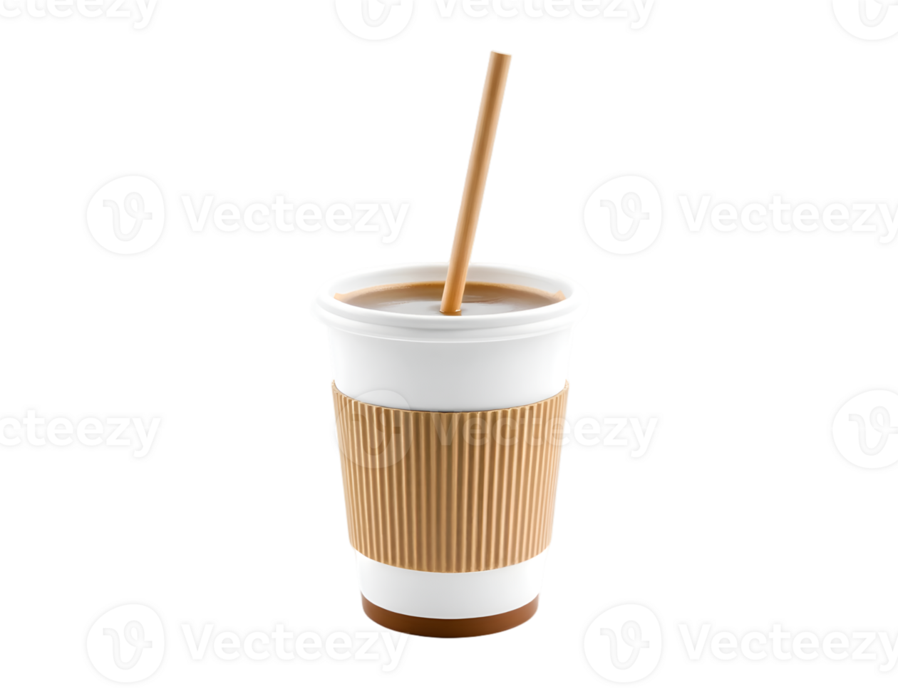 Coffee cup with straw isolated on transparent background png