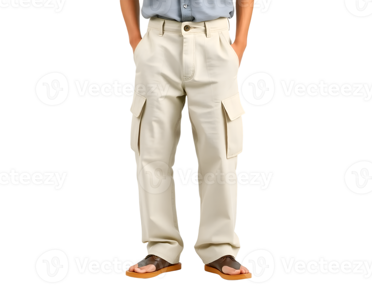 Female legs in pants and blouse, isolated on transparent background png