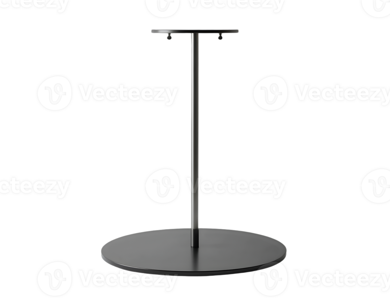 Black round table lamp isolated on transparent background png