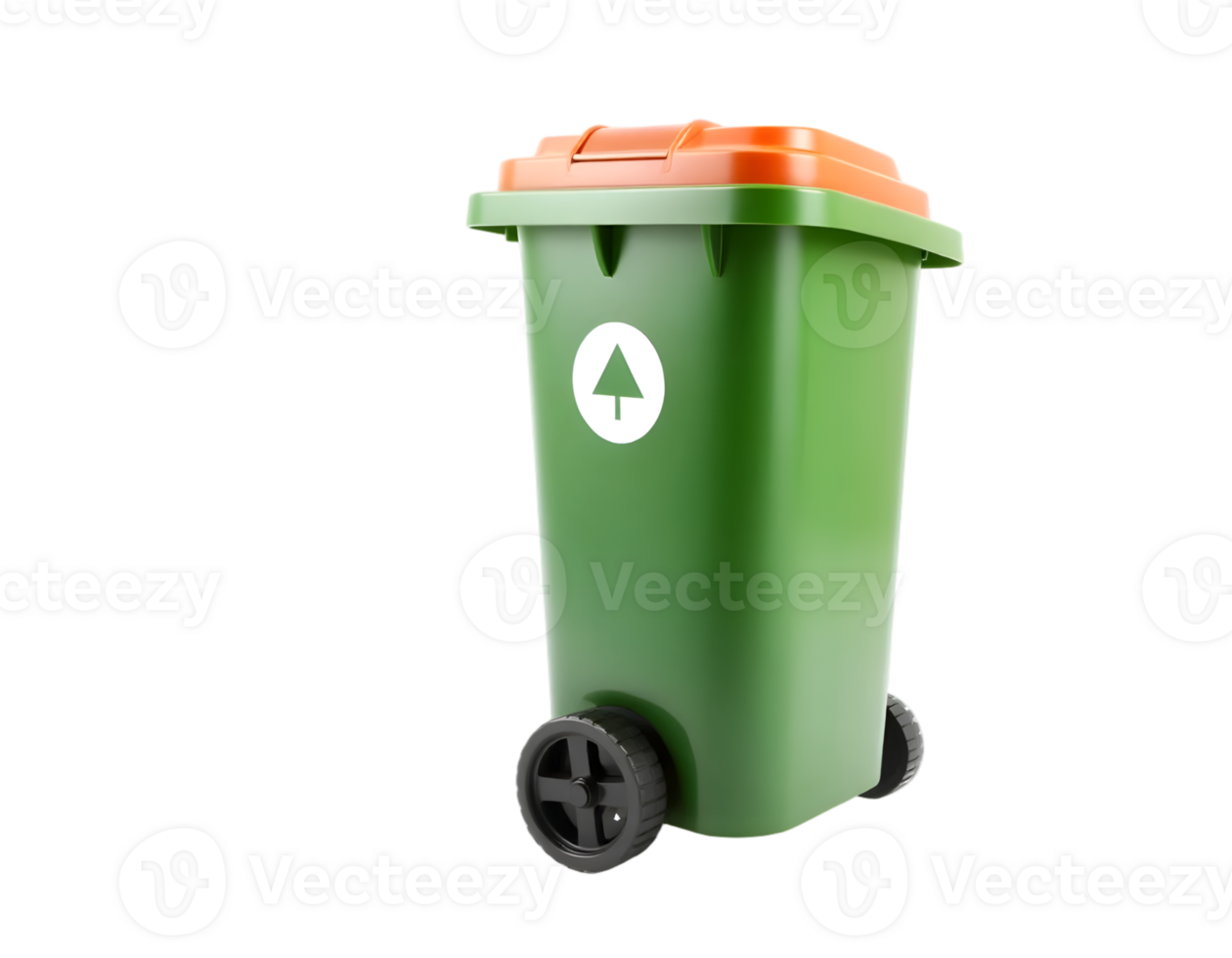 Green Recycling Bin Isolated On Transparent Background png