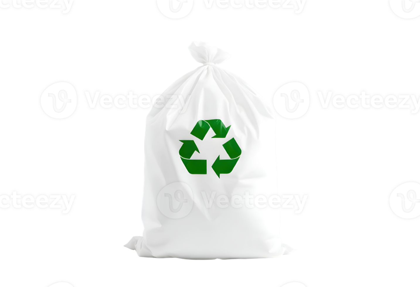 Plastic bag with recycling symbol isolated on transparent background png