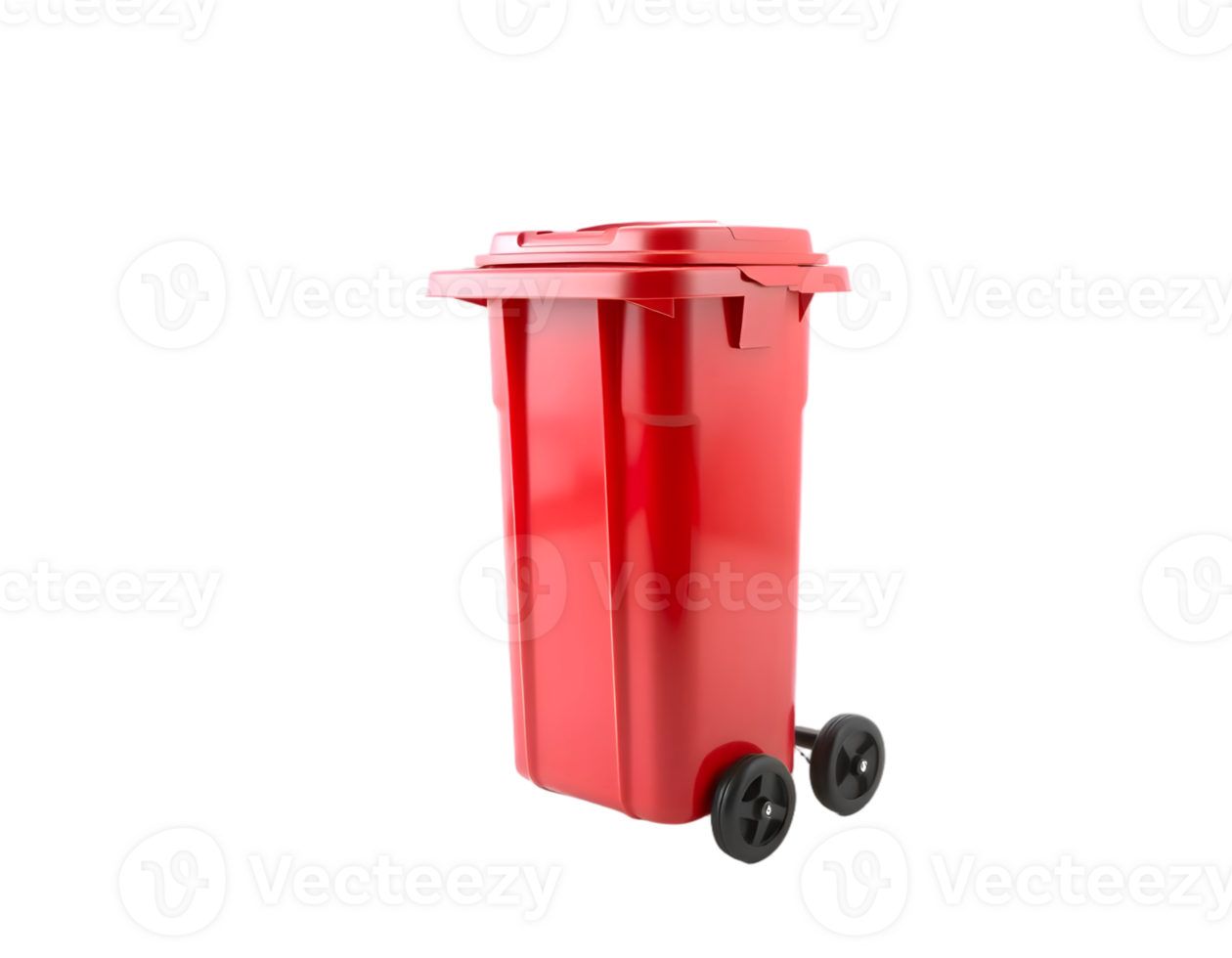 Red Trash Bin Isolated Transparent Background png