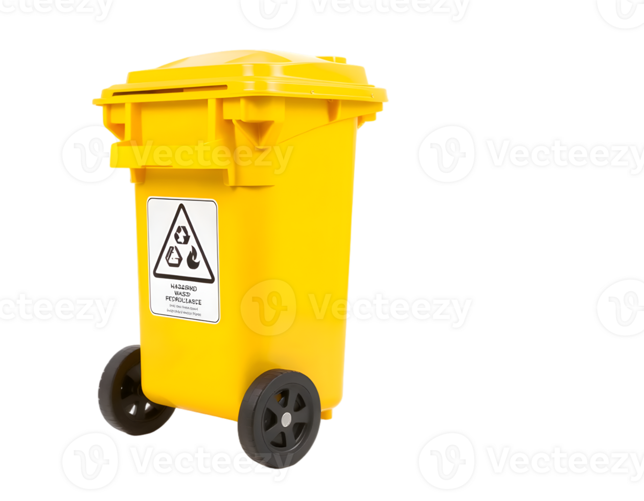 Yellow Recycling Bin Isolated Transparent Background With Clipping Path png