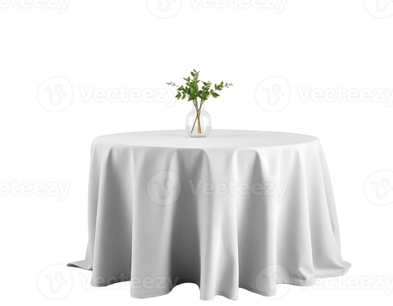 White tablecloth with a tree on it, isolated on transparent background png
