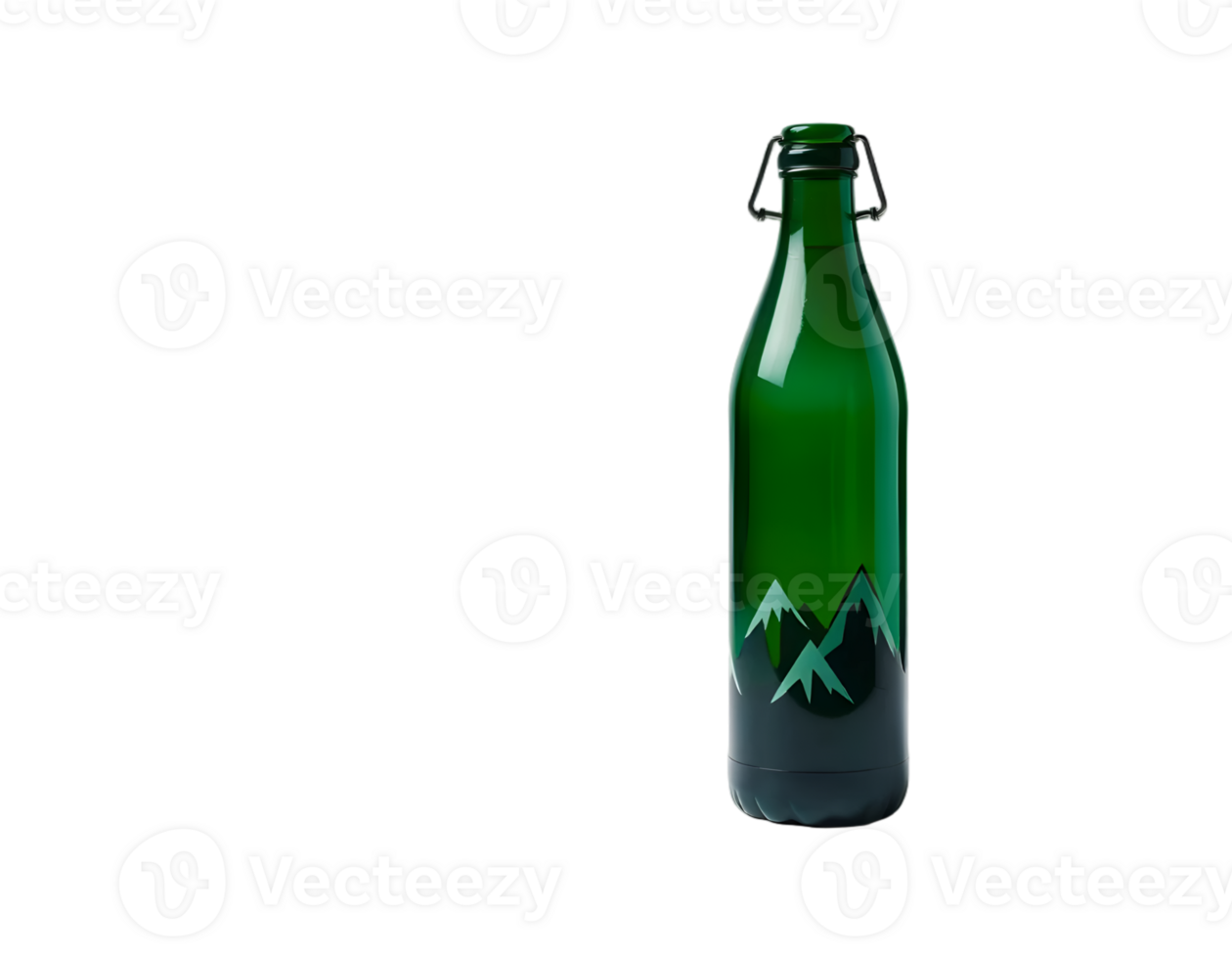 Empty beer bottle on transparent background png