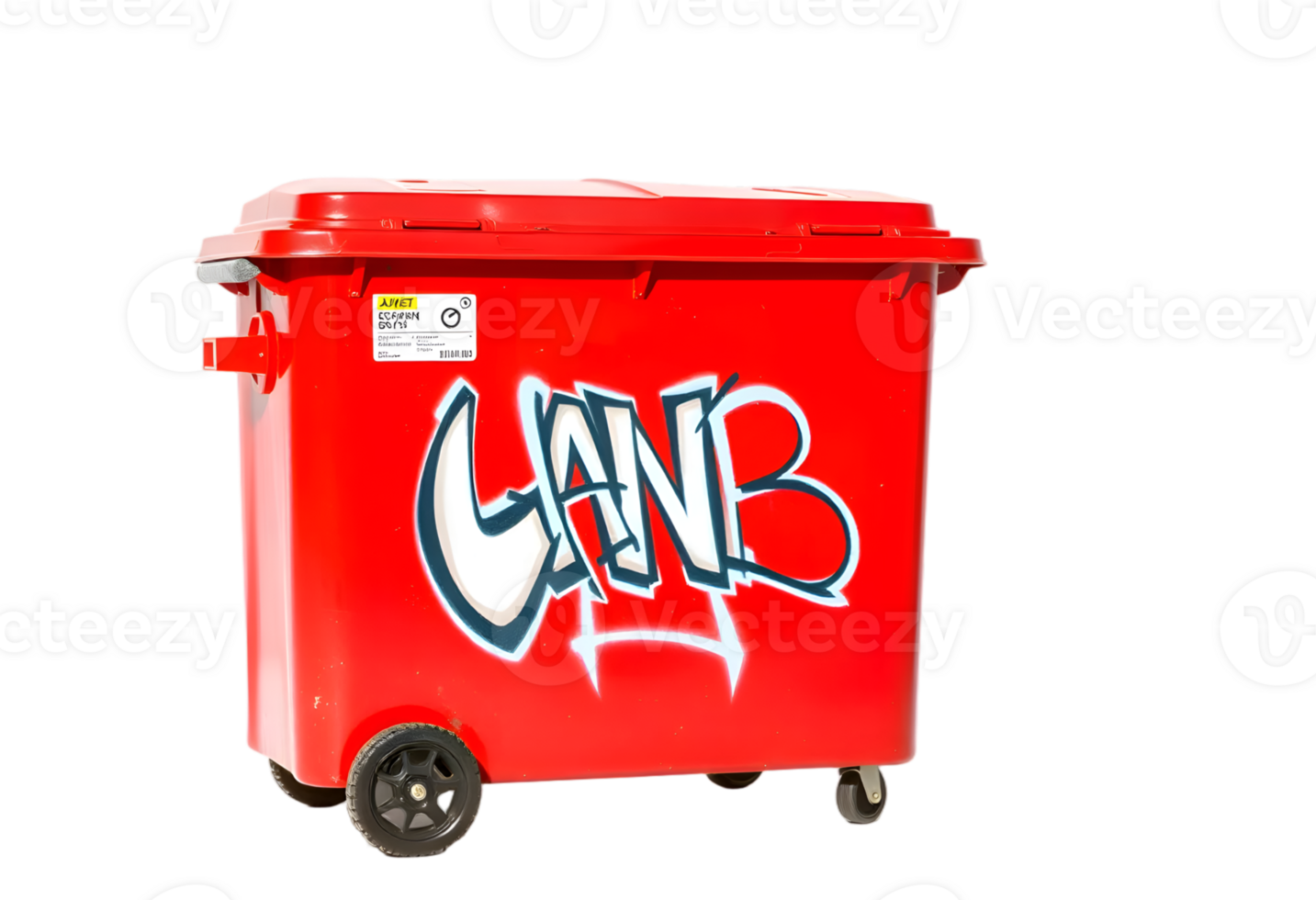 Red Recycling Bin Isolated Transparent Background With Clipping Path png