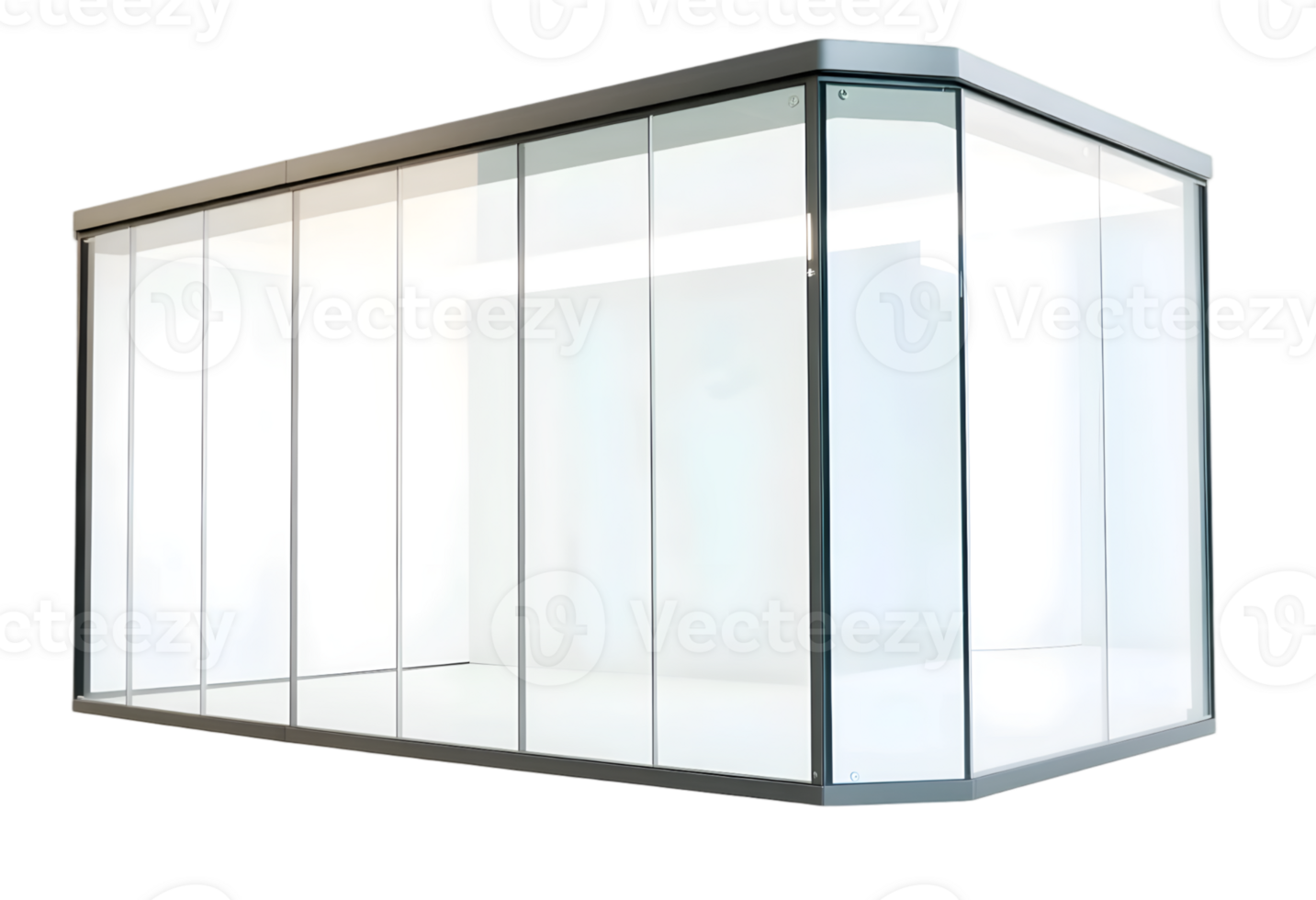 Transparent glass showcase isolated on a transparent background png