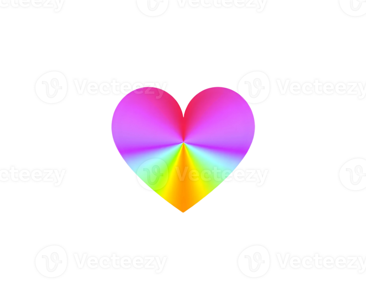 Colorful rainbow heart isolated on transparent background png