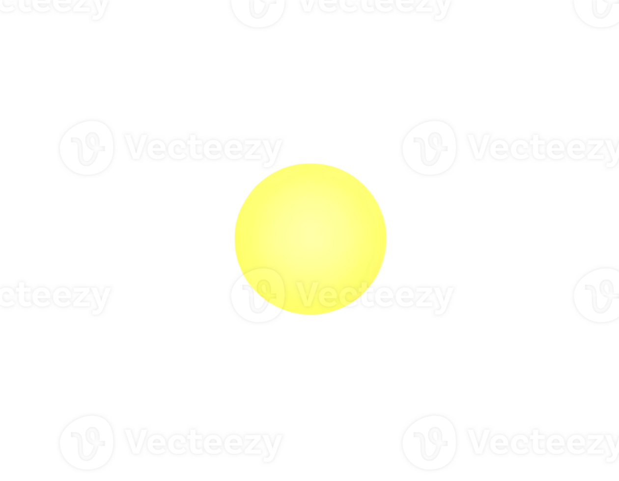 Yellow light ball on transparent background png