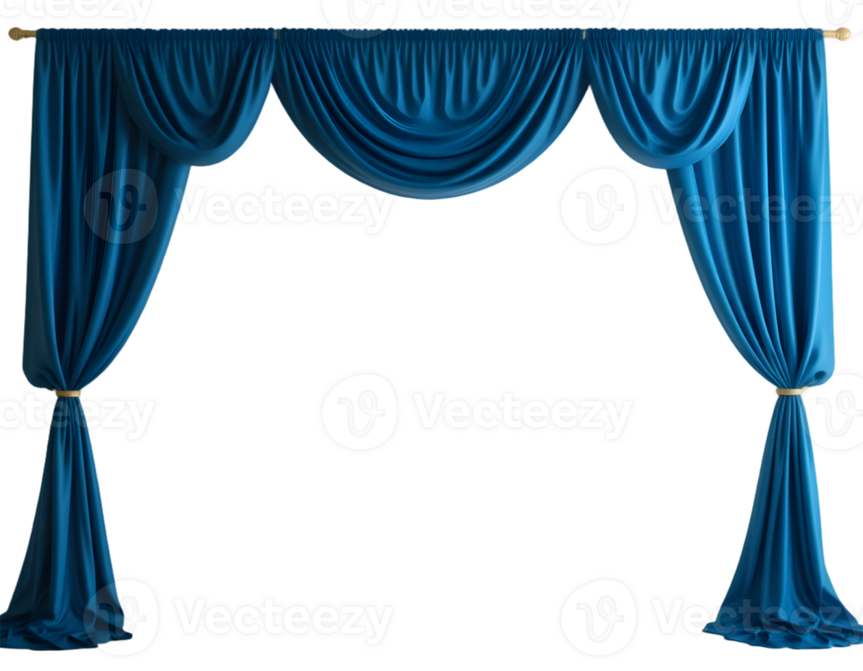 Realistic Blue Curtain Isolated On Transparent Background png