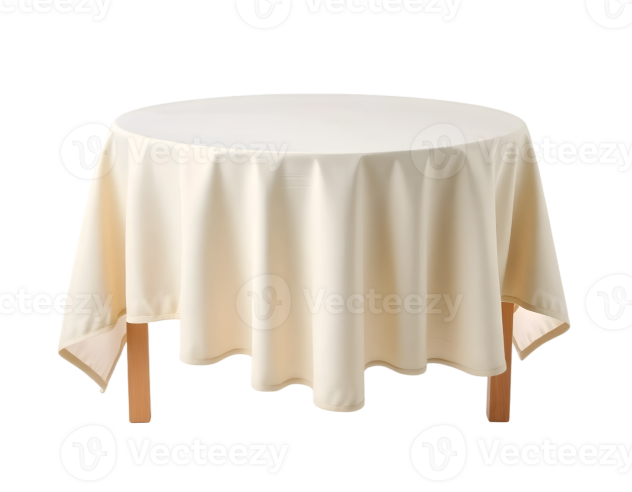 Round table with tablecloth isolated on transparent background png
