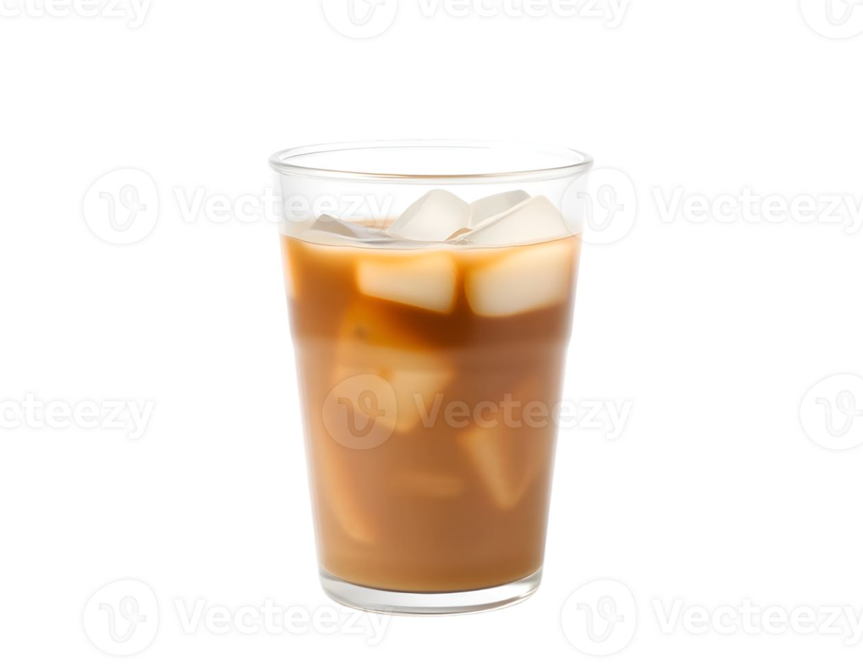 Iced coffee in a glass isolated on a transparent background png