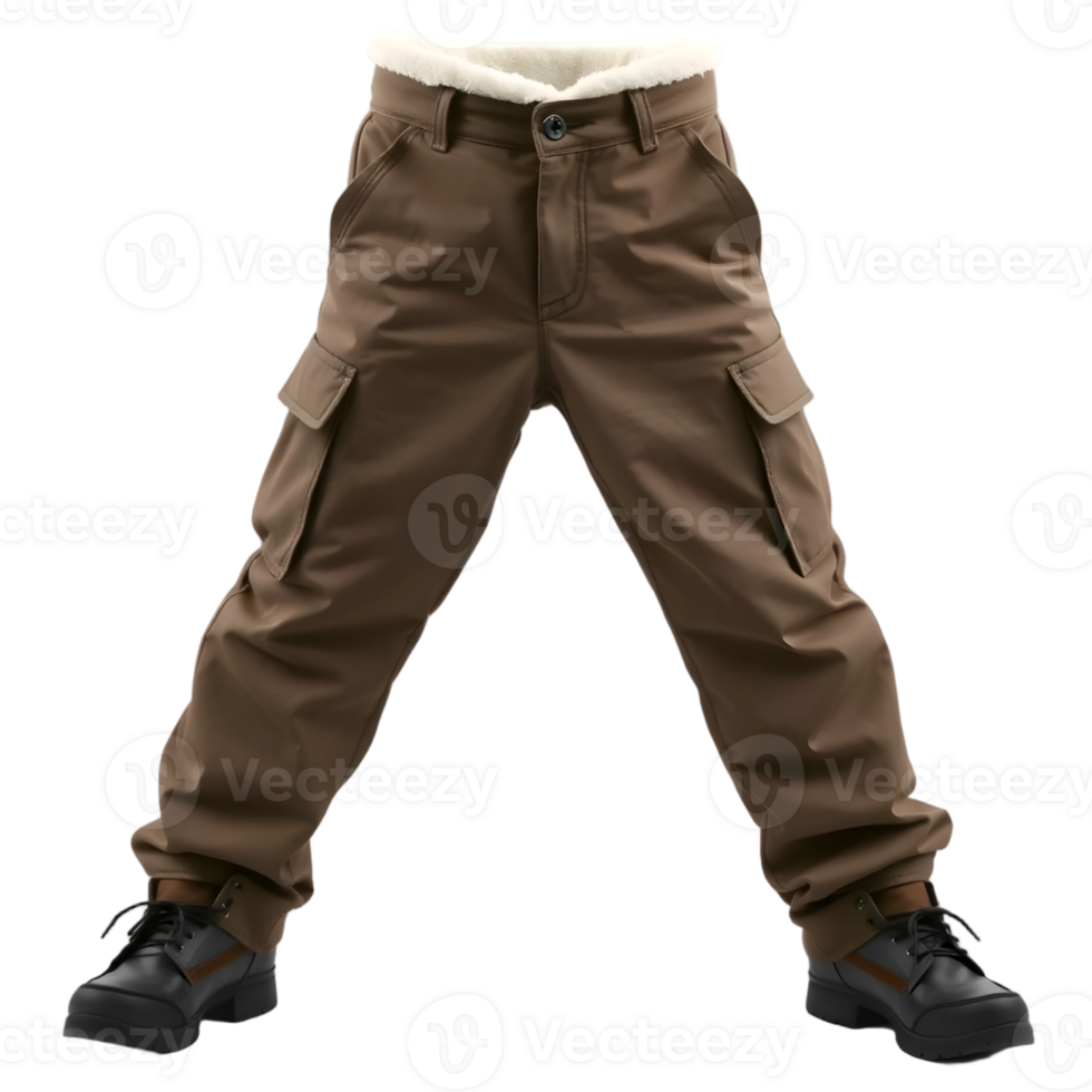 Men's brown pants isolated on transparent background png