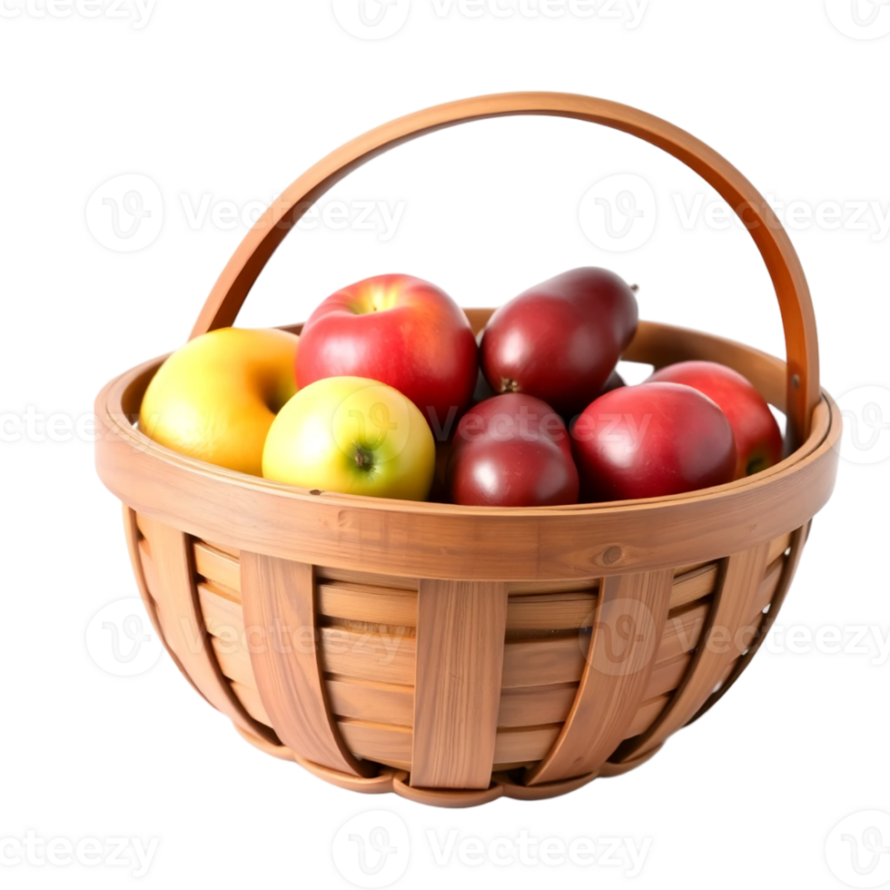 Basket with apples png