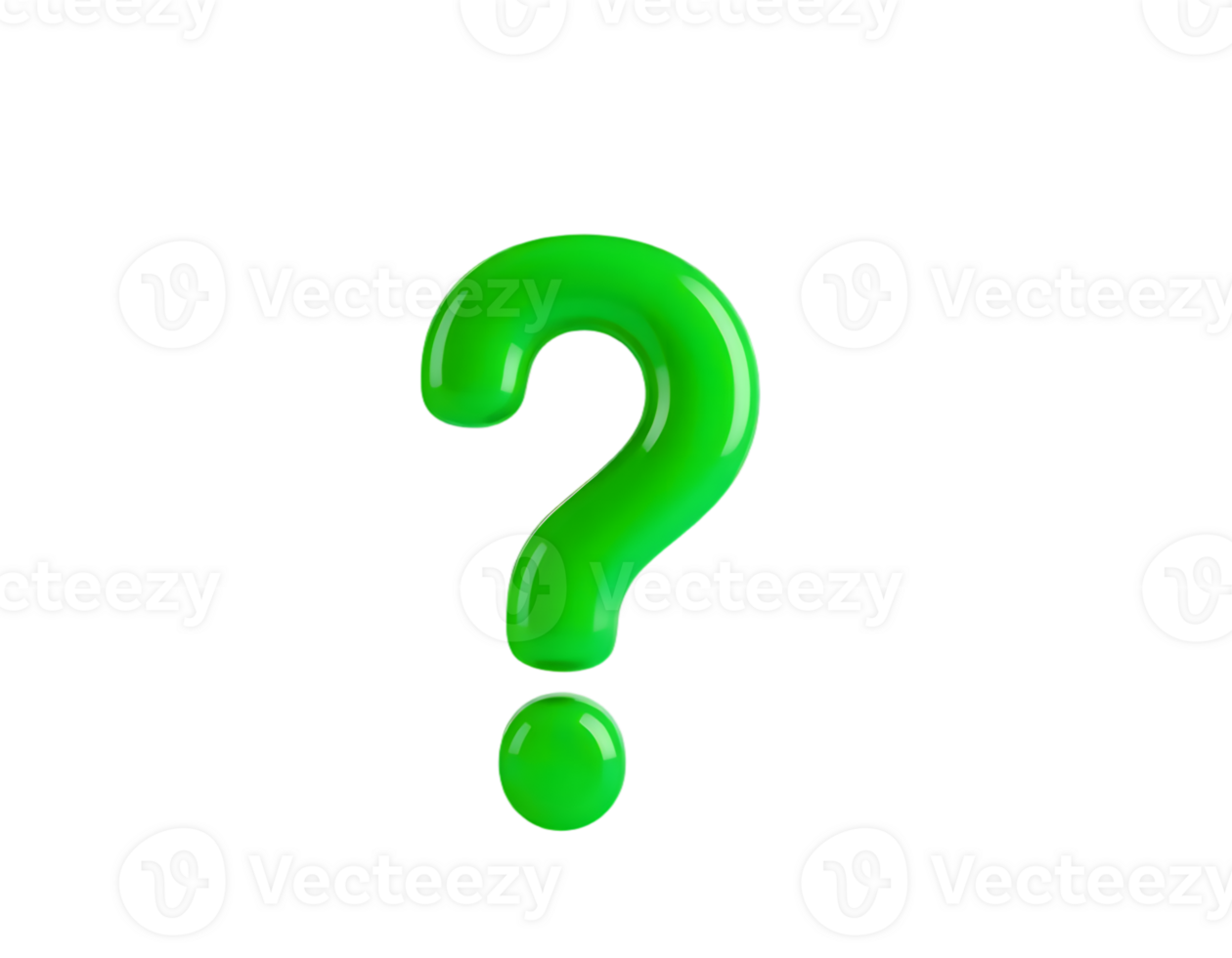 Green question mark isolated on transparent background png