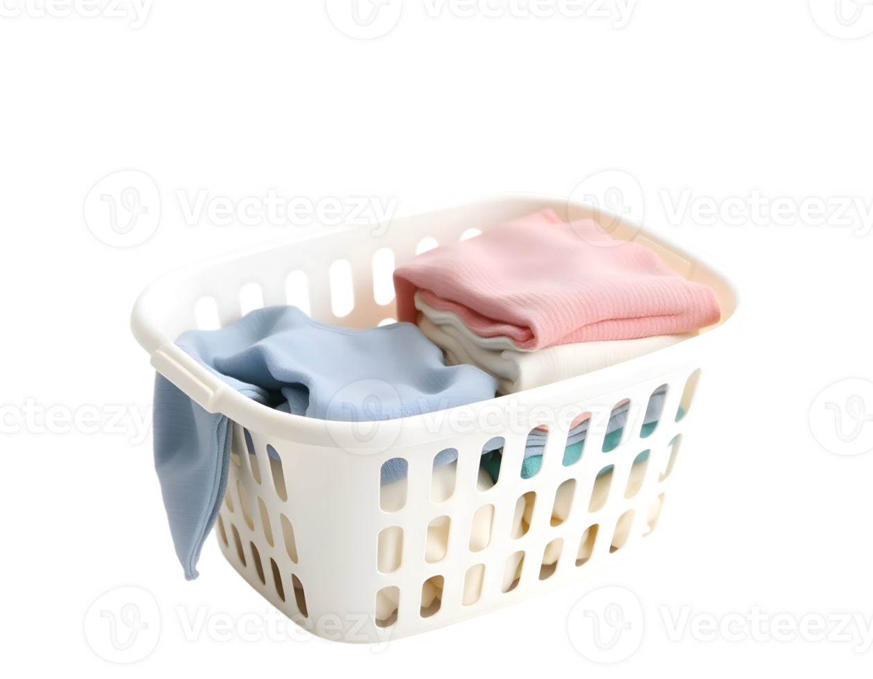 Clothes in laundry basket isolated on transparent background png