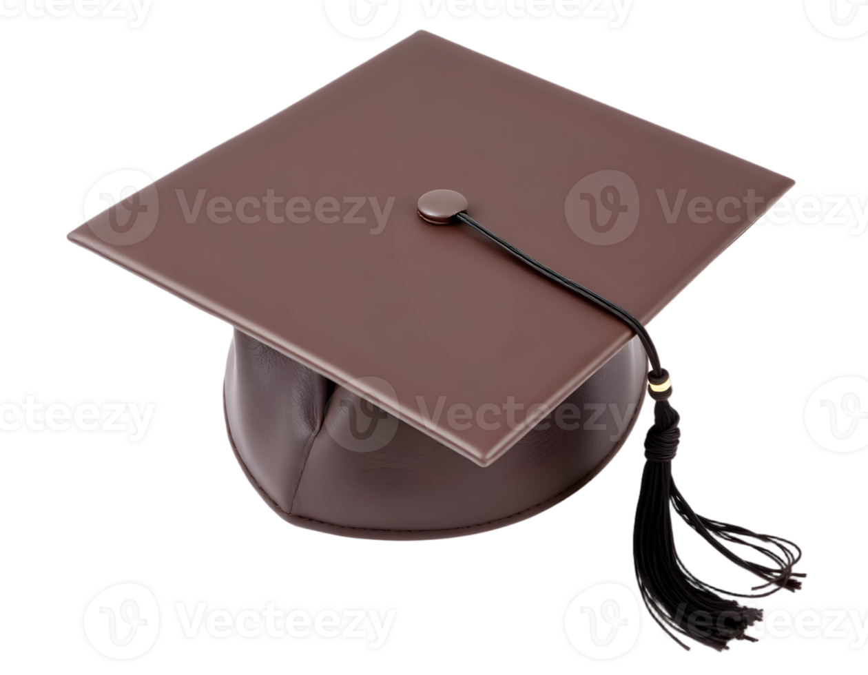 Brown Graduation Cap Isolated On Transparent Background png