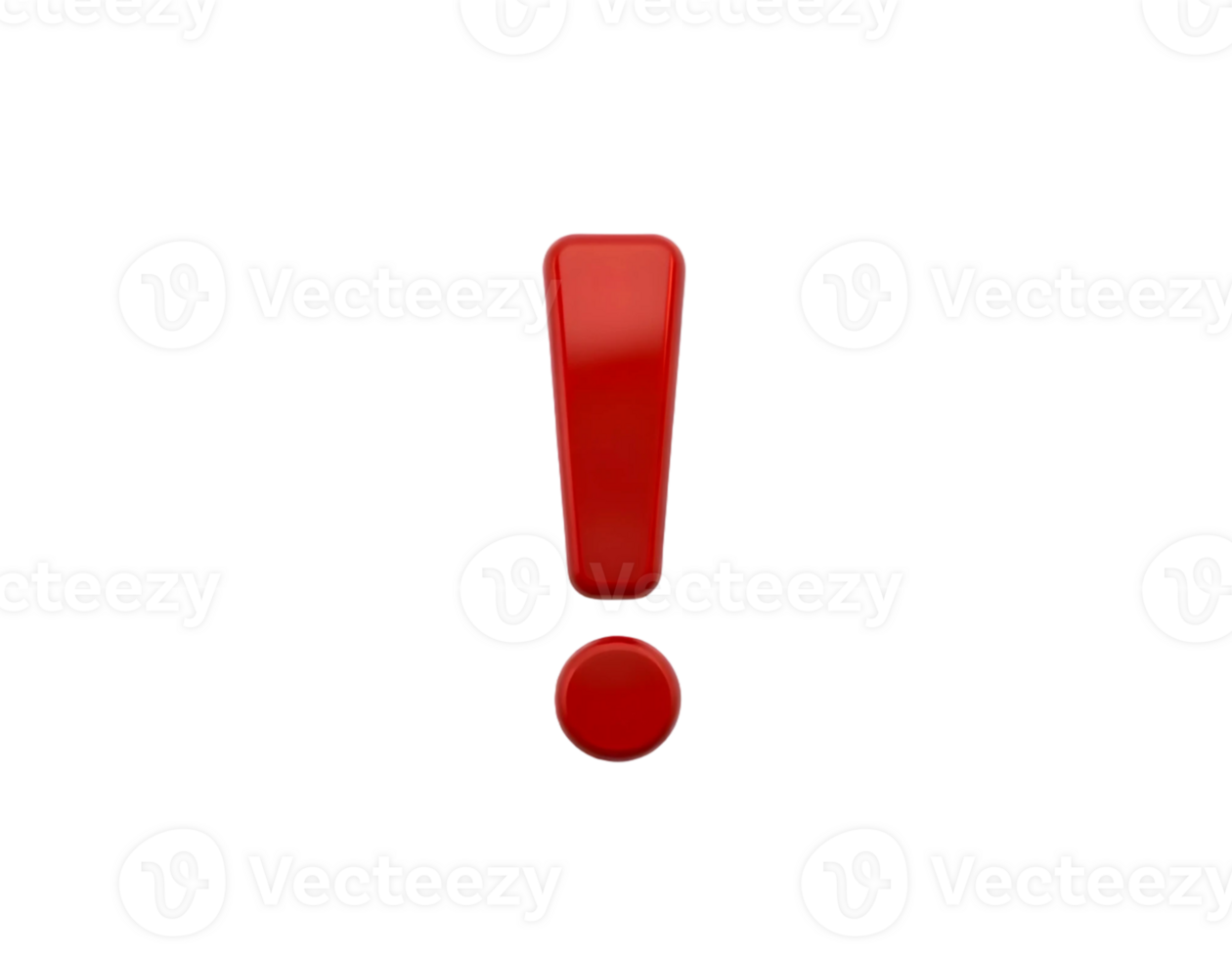 Red exclamation mark isolated on transparent background png