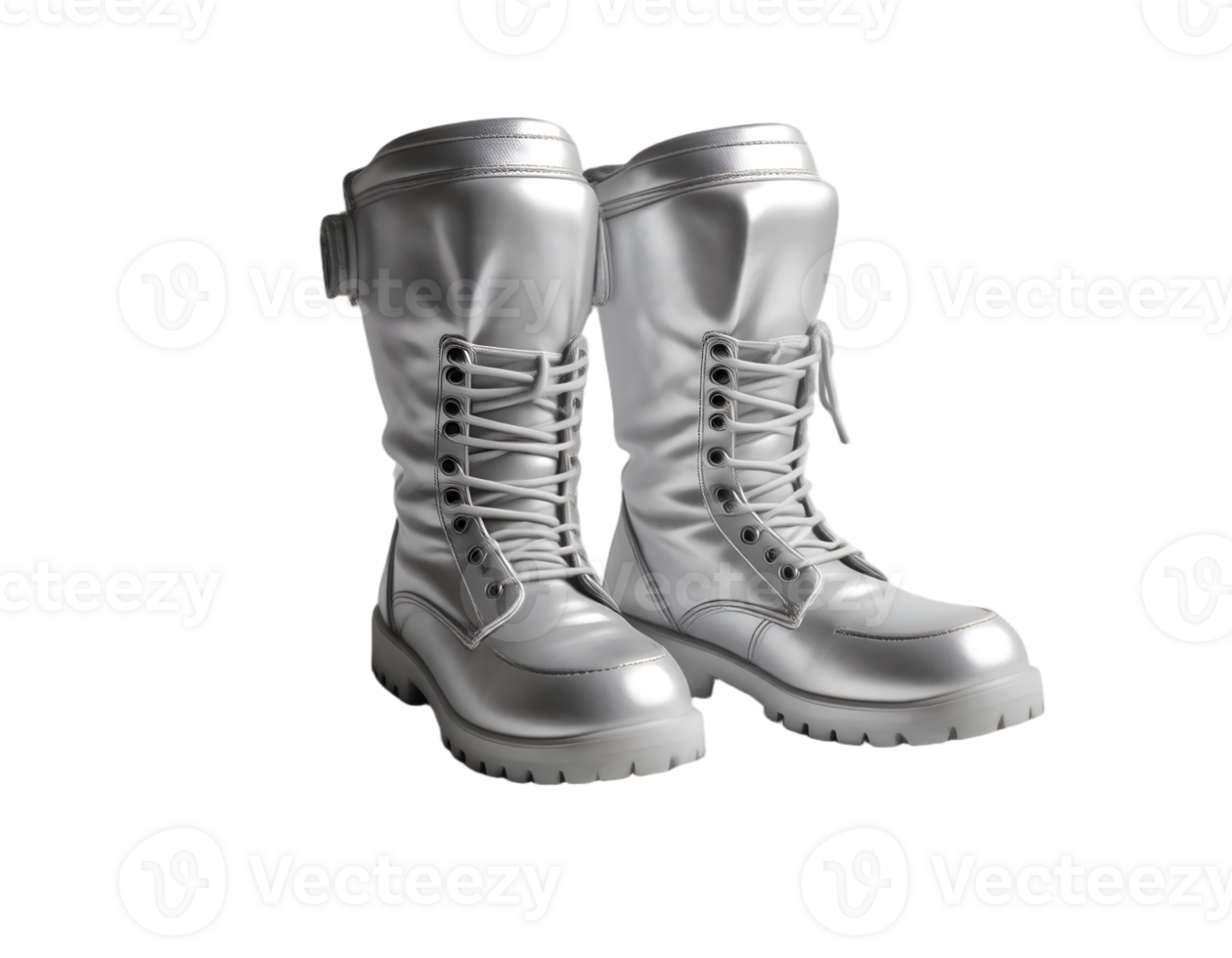 Pair of gray boots isolated on transparent background png